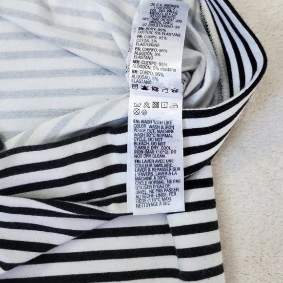 Roxy Striped Stretchy B&W Pencil Skirt Medium - Picture 6 of 7